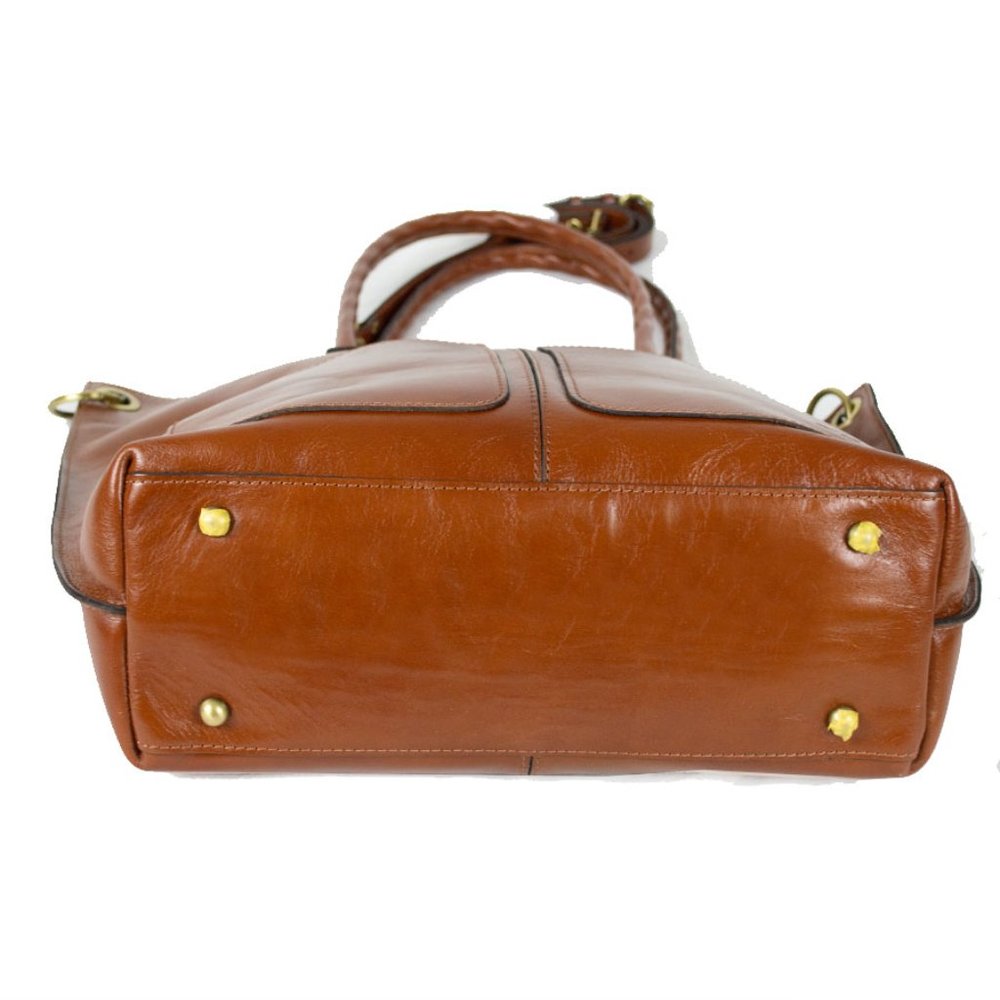 Patricia Nash Brown Tan Marseille Leather Grommet Tote Purse Shoulder Bag - Picture 10 of 16